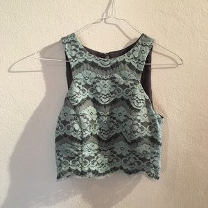 two piece blue and grey dress